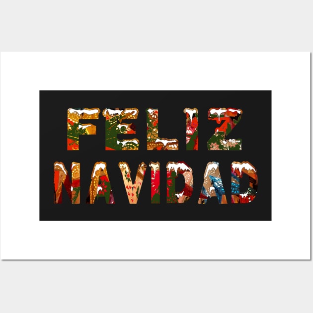 Christmas Spanish Feliz Navidad Wall Art by hispanicworld